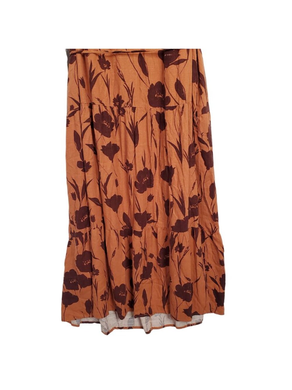 Simply Vera Wang NWT Sz 2X Dress Rayon Linen Tiered Ruffle Skirt Lined Maxi Full - Picture 7 of 16